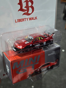 Brazil Exclusive Mini GT 1:64 Nissan LB-ER34 Super Silhouette Chrome Red