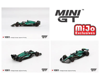 Mini GT 1:64 Aston Martin AMR24 #18 Lance Stroll 2024 F1 2024 Bahrain GP – Mijo Exclusives