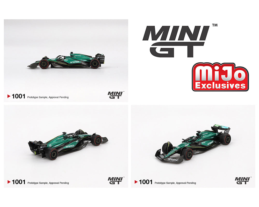 (Preorder) Mini GT 1:64 Aston Martin AMR24 #18 Lance Stroll 2024 F1 2024 Bahrain GP – Mijo Exclusives