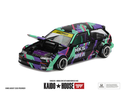 Kaido House x Mini GT 1:64 Honda Civic (EF) Kaido Works HKS