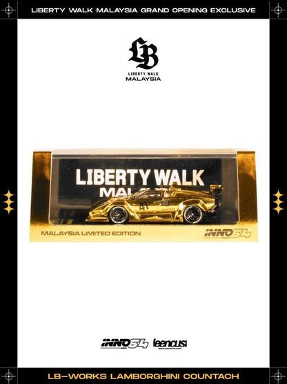 LBWK 1/64 INNO64 Leen customs Malaysia Limited Lamborghini Countach Gold Chrome