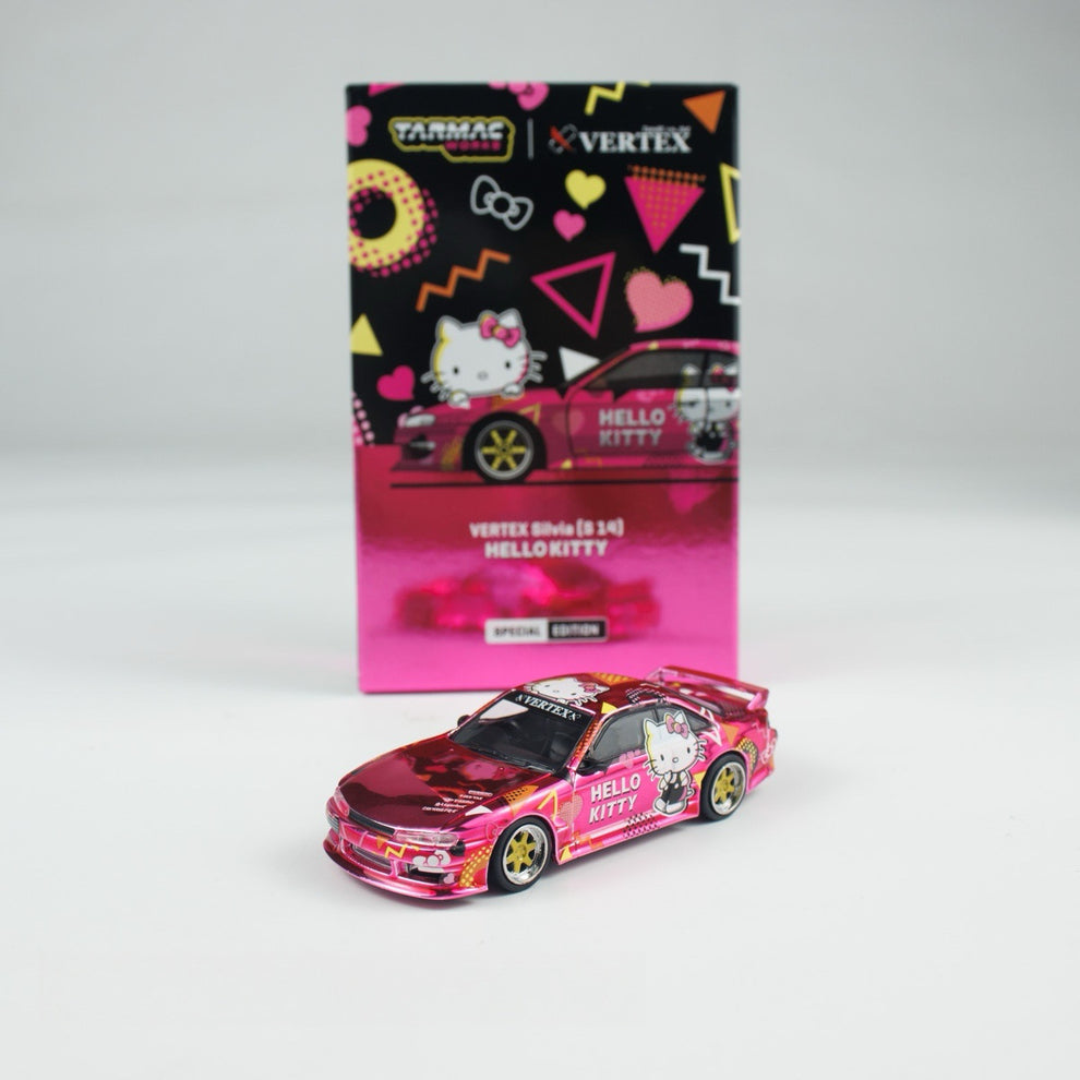 Tarmac Works 1/64 Nissan Silvia S14 Vertex Hello Kitty Pink Chrome