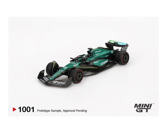 Mini GT 1:64 Aston Martin AMR24 #18 Lance Stroll 2024 F1 2024 Bahrain GP – Mijo Exclusives