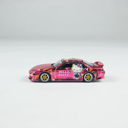 Tarmac Works 1/64 Nissan Silvia S14 Vertex Hello Kitty Pink Chrome APAxpo 2025