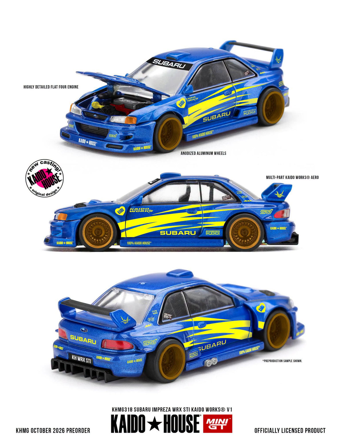 Kaido House x Mini GT 1:64 Subaru Impreza WRX STI KAIDO WORKS V1