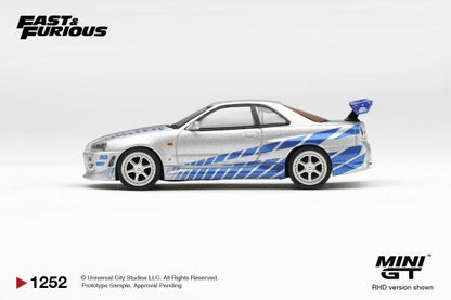 Mini GT 1:64 Fast & Furious Nissan Skyline R34 2 Fast 2 Furious” Brian O’Conner – Limited Edition