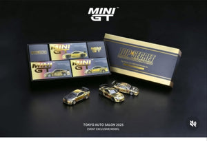 MiniGT 1:64 Tokyo Auto Salon TAS 2025 Top Secret Gold Chrome 3 cars set