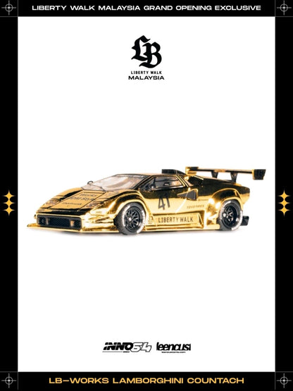 LBWK 1/64 INNO64 Leen customs Malaysia Limited Lamborghini Countach Gold Chrome