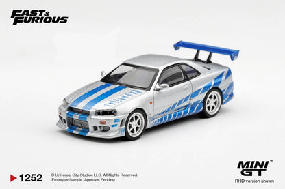 Mini GT 1:64 Fast & Furious Nissan Skyline R34 2 Fast 2 Furious” Brian O’Conner – Limited Edition