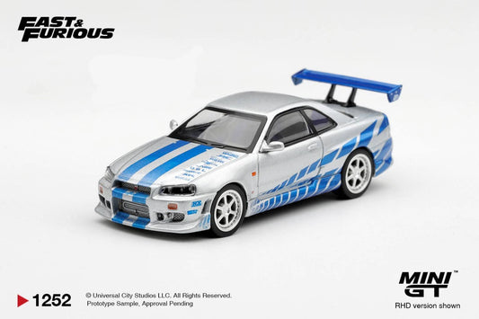 Mini GT 1:64 Fast & Furious Nissan Skyline R34 2 Fast 2 Furious” Brian O’Conner – Limited Edition