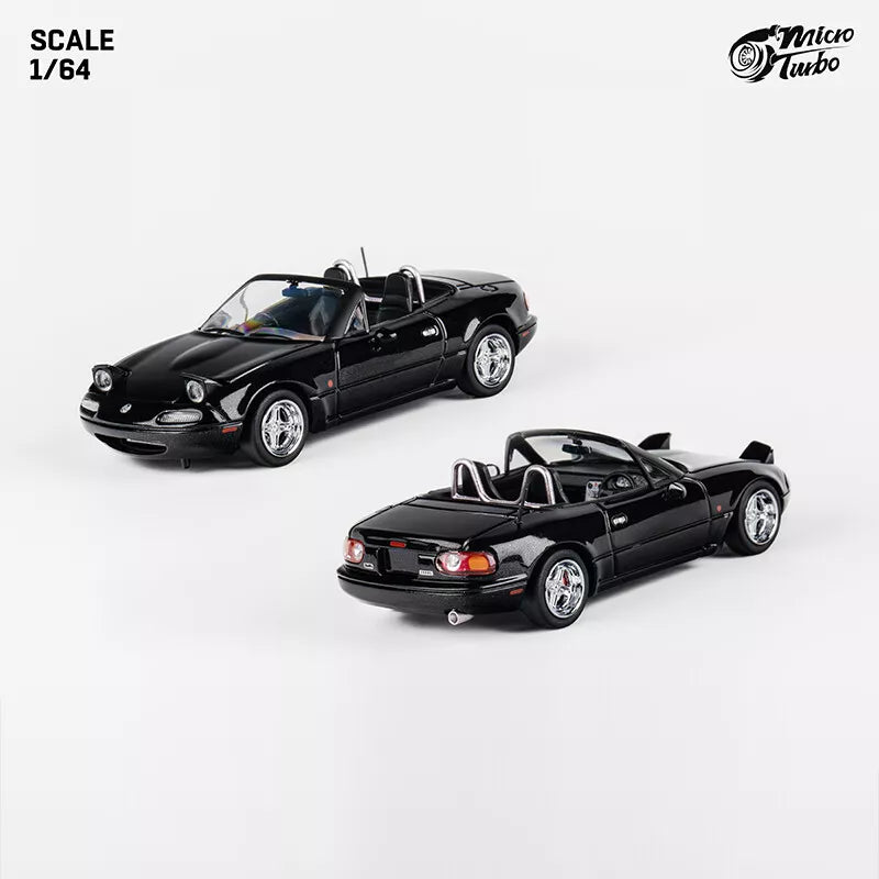 MicroTurbo 1:64 Mazda Miata NA Black with Popup headlights