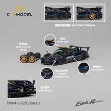 Load image into Gallery viewer, CM Model 1:64 Pagani Zonda Revolucion Full Carbon Blue Saftey Car