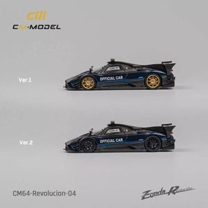 CM Model 1:64 Pagani Zonda Revolucion Full Carbon Blue Saftey Car