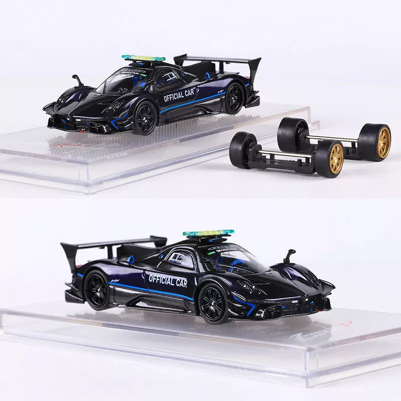 CM Model 1:64 Pagani Zonda Revolucion Full Carbon Blue Saftey Car