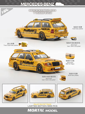 Mortal 1:64 Mercedes Benz S124 T MODEII EVO2, Yellow Taxi