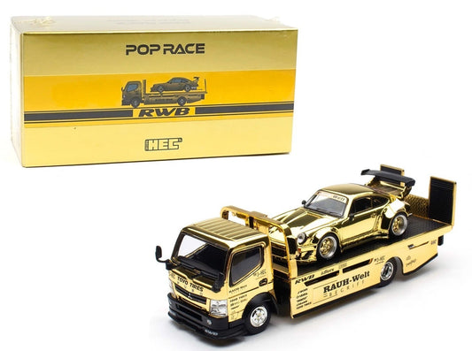 Poprace 1/64 Porsche RWB 930 FUSO Truck Gold Chrome Set HEC Beijing China 2026 Event Car