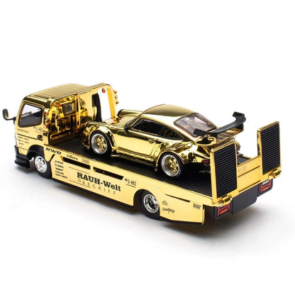 Poprace 1/64 Porsche RWB 930 FUSO Truck Gold Chrome Set HEC Beijing China 2026 Event Car