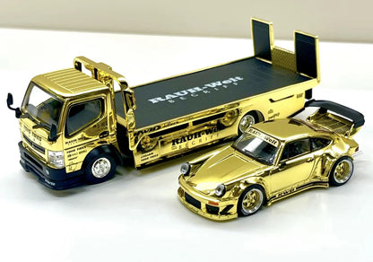 Poprace 1/64 Porsche RWB 930 FUSO Truck Gold Chrome Set HEC Beijing China 2026 Event Car