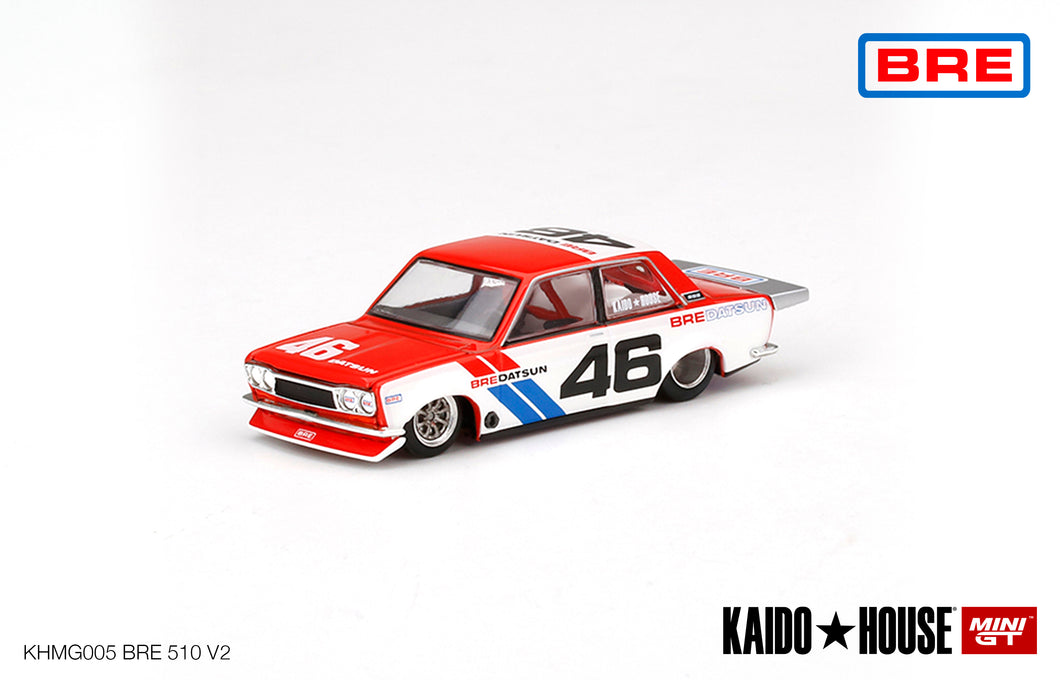1/64 MiniGT KaidoHouse Datsun 510 Pro Street BRE #46 Version 2 Matte White