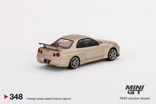 Load image into Gallery viewer, Mini GT 1:64 Mijo Exclusive Nissan Skyline GT-R R34 M Spec Silica Breath Bronz