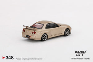 Mini GT 1:64 Mijo Exclusive Nissan Skyline GT-R R34 M Spec Silica Breath Bronz