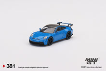 Load image into Gallery viewer, Mini GT 1:64 Mijo Exclusives Porsche 911 (992) GT3 Shark Blue