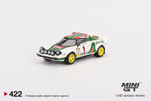 Load image into Gallery viewer, Mini GT 1:64 Mijo Exclusives Lancia Stratos HF 1977 Rally MonteCarlo Winner #1
