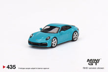 Load image into Gallery viewer, Mini GT 1:64 Mijo Exclusive Porsche 911 (992) Carrera S Miami Blue
