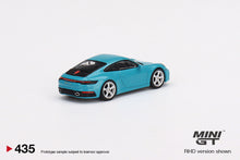 Load image into Gallery viewer, Mini GT 1:64 Mijo Exclusive Porsche 911 (992) Carrera S Miami Blue