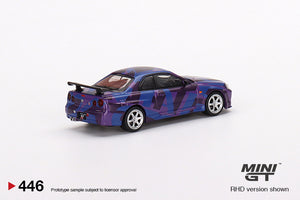 Nissan Skyline GT-R (R34) V-Spec II MINI GT Digital Camouflage Purple
