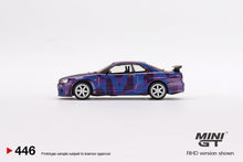 Load image into Gallery viewer, Nissan Skyline GT-R (R34) V-Spec II MINI GT Digital Camouflage Purple