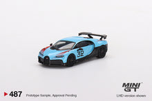 Load image into Gallery viewer, Mini GT 1:64 Bugatti Chiron Pur Sport  “Grand Prix” – MiJo Exclusives USA Blister Packaging