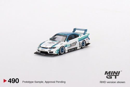 Mini GT 1:64 Nissan LB-Super Silhouette S15 SILVIA Auto Finesse – Mijo Exclusives USA Blister Packaging