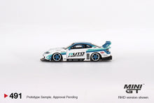 Load image into Gallery viewer, Mini GT 1:64 Nissan LB-Super Silhouette S15 SILVIA Auto Finesse – Mijo Exclusives USA Blister Packaging