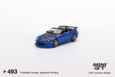 Mini GT 1:64 Honda S2000 (AP2) Mugen (Monte Carlo Blue Pearl) – MiJo Exclusives USA Blister Packaging