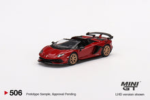 Load image into Gallery viewer, Mini GT 1:64 Lamborghini Aventador SVJ Roadster (RHD) (Rosso Efestos)
