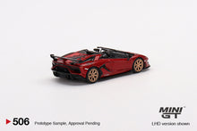 Load image into Gallery viewer, Mini GT 1:64 Lamborghini Aventador SVJ Roadster (RHD) (Rosso Efestos)