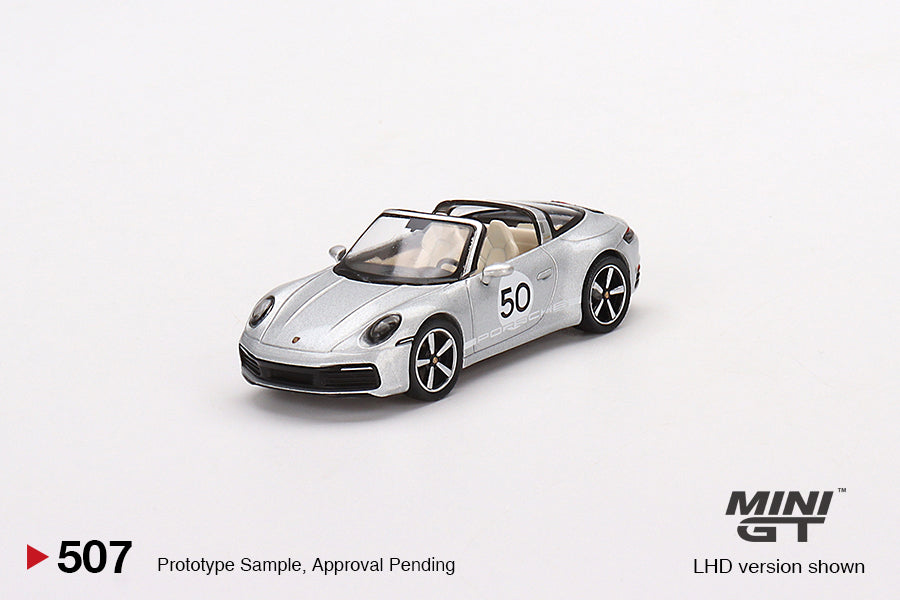 Mini GT 1:64 Porsche 911 Targa 4S Heritage Design Edition (GT Silver Metallic) (RHD)