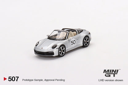 Mini GT 1:64 Porsche 911 Targa 4S Heritage Design Edition (GT Silver Metallic) (RHD)