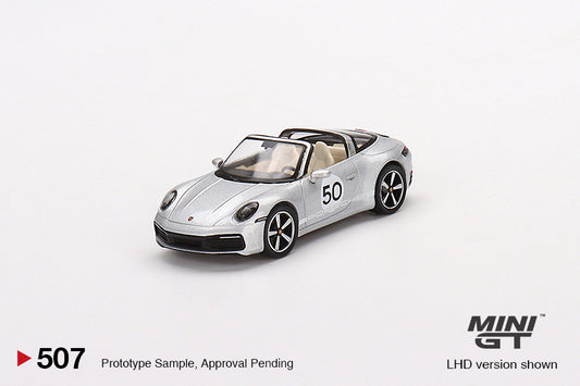 Mini GT 1:64 Porsche 911 Targa 4S Heritage Design Edition (GT Silver Metallic) (RHD)