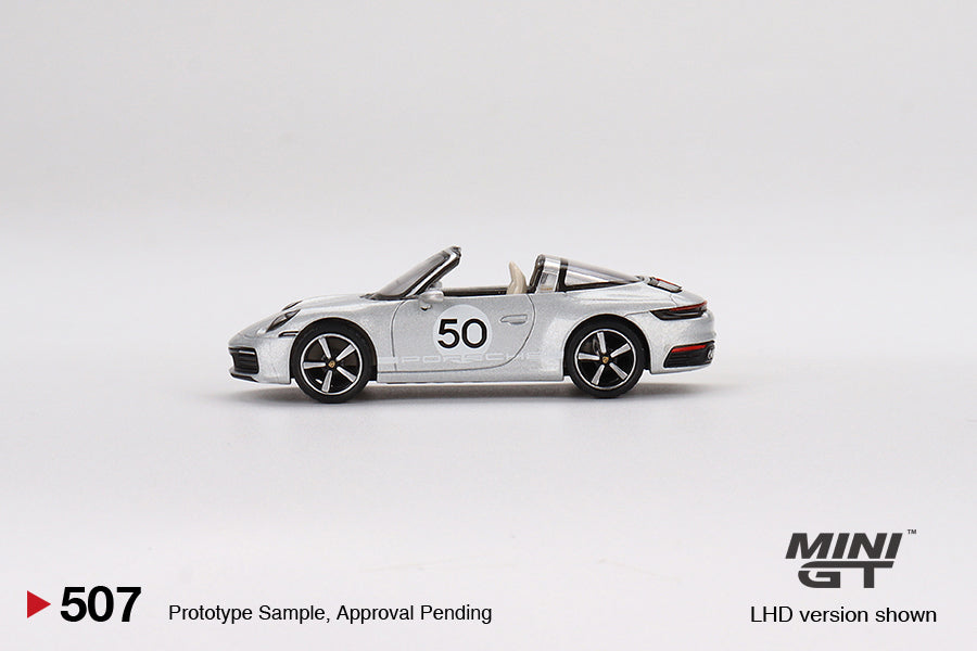 Mini GT 1:64 Porsche 911 Targa 4S Heritage Design Edition (GT Silver Metallic) (RHD)
