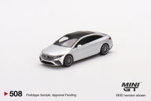 Load image into Gallery viewer, (Preorder) Mini GT 1:64 Mercedes-Benz EQS 580 4MATIC (High Tech Silver Metallic) (RHD)