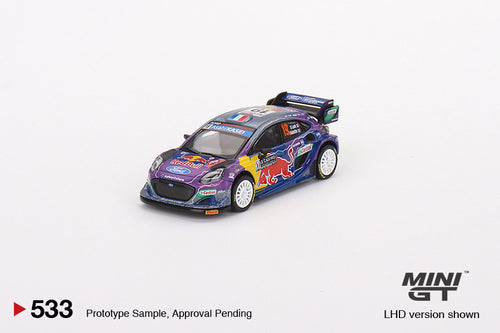 (Preorder) Mini GT 1:64 Ford Puma Rally1 #19 M-Sport Ford WRT 2022 Rally MonteCarlo Winner – Blue – Mijo Exclusives