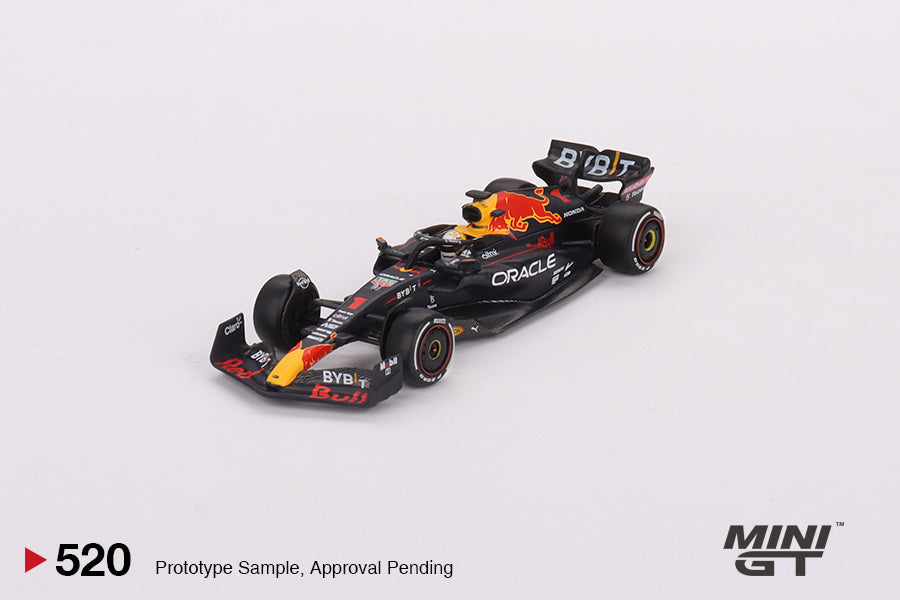 Mini GT 1:64 F1 Oracle Red Bull Racing RB18 #1 Max Verstappen 2022 Abu Dhabi Grand Prix Winner