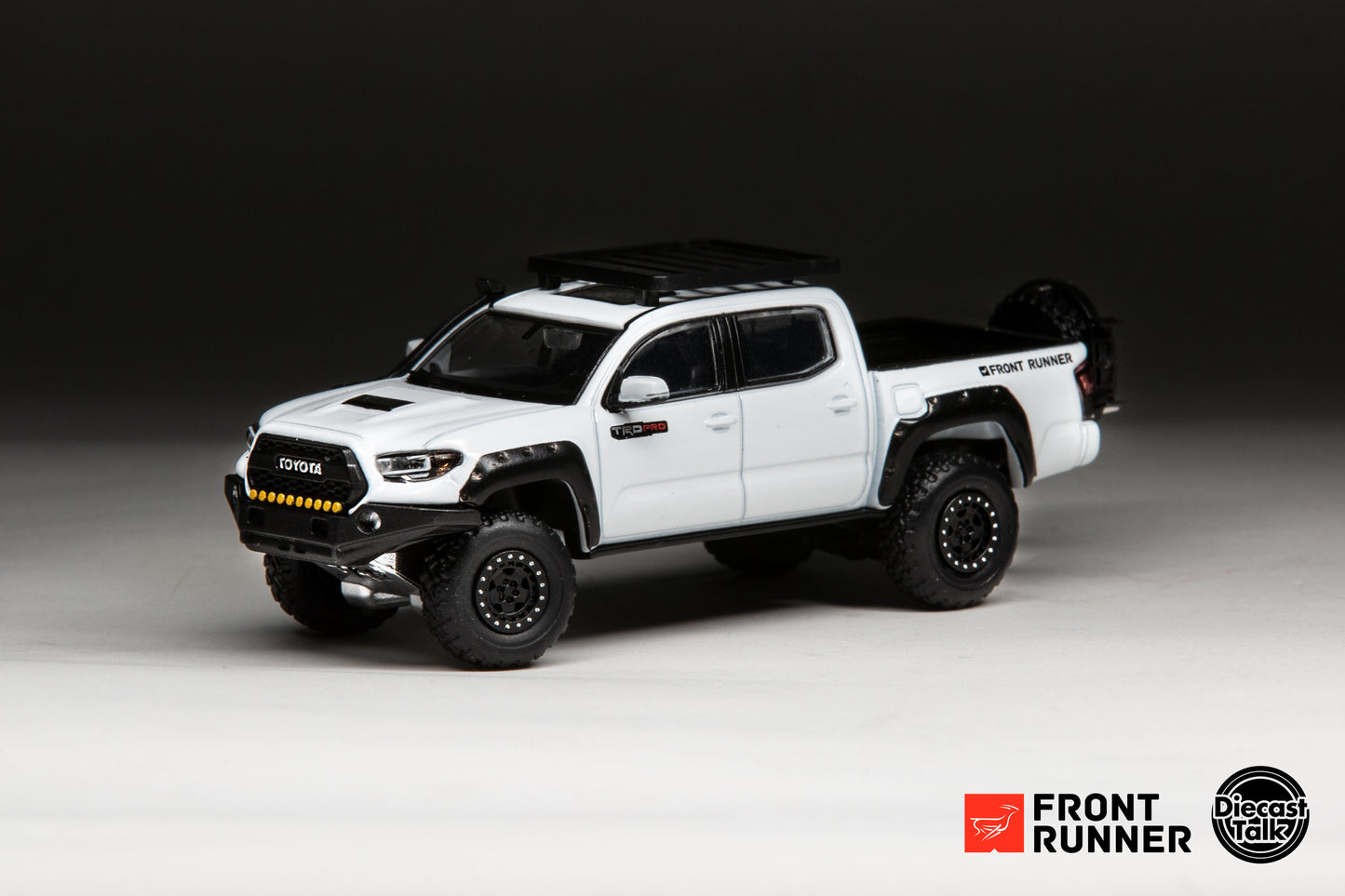 DiecastTalk x Front Runner 1/64 Toyota Tacoma TRD PRO Overland white Ltd 1008pcs