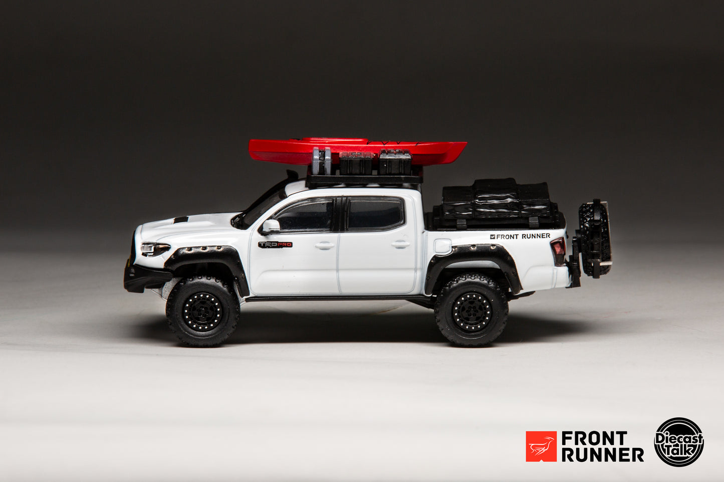 DiecastTalk x Front Runner 1/64 Toyota Tacoma TRD PRO Overland white Ltd 1008pcs