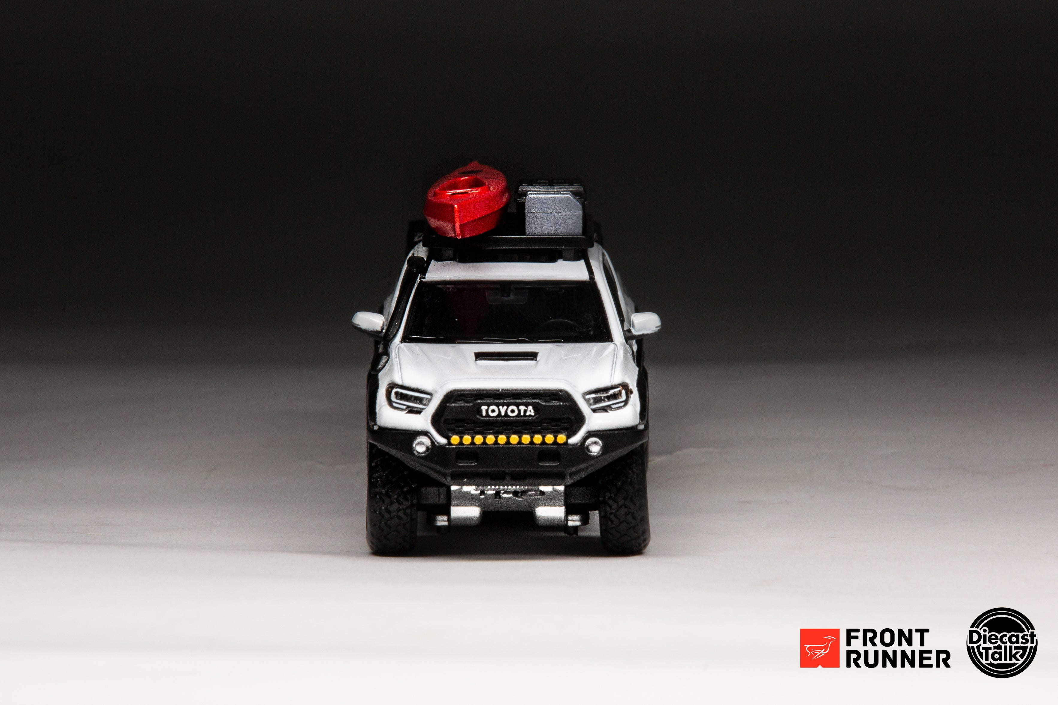 DiecastTalk x Front Runner 1/64 Toyota Tacoma TRD PRO Overland white L