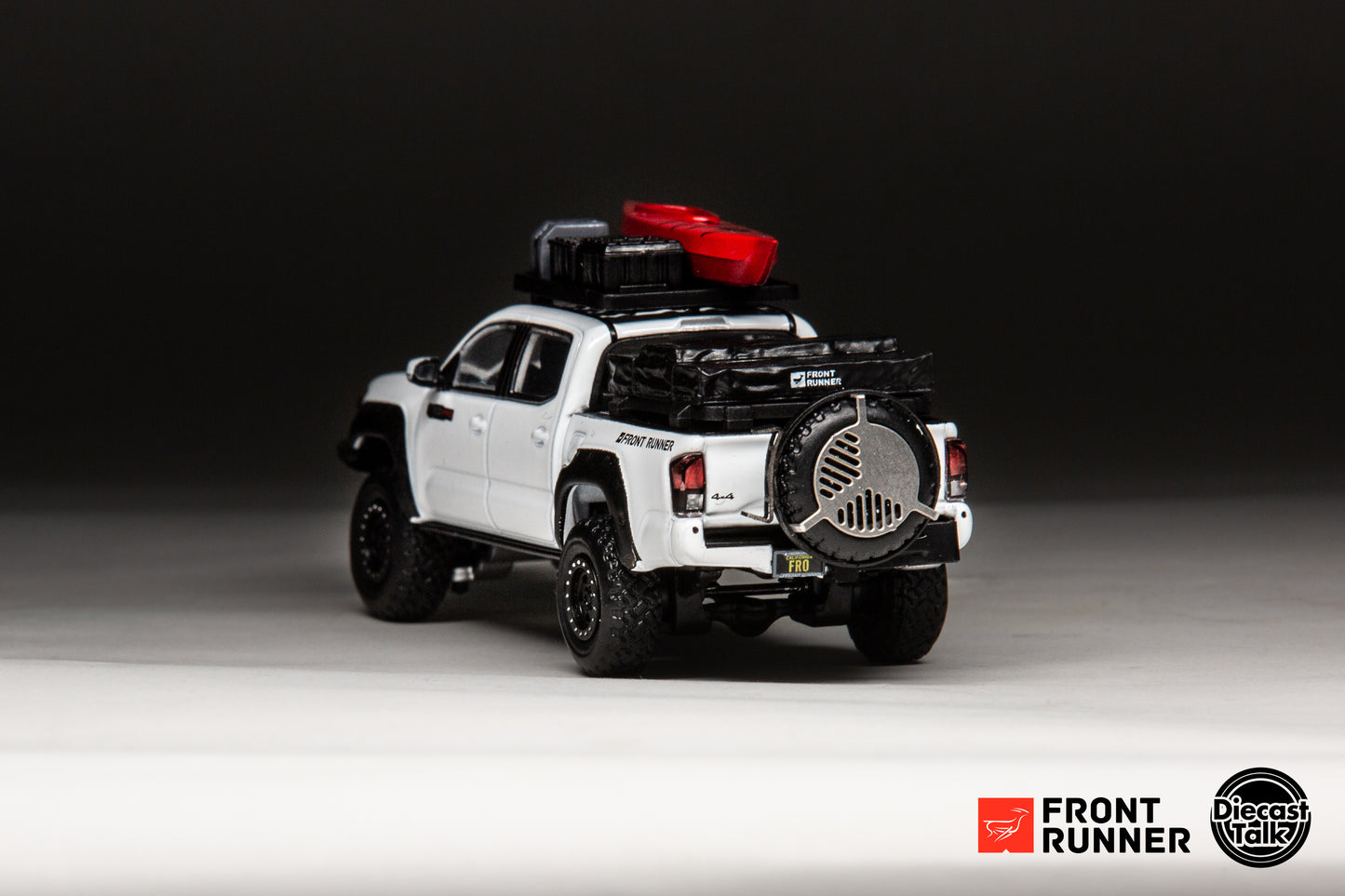 DiecastTalk x Front Runner 1/64 Toyota Tacoma TRD PRO Overland white Ltd 1008pcs