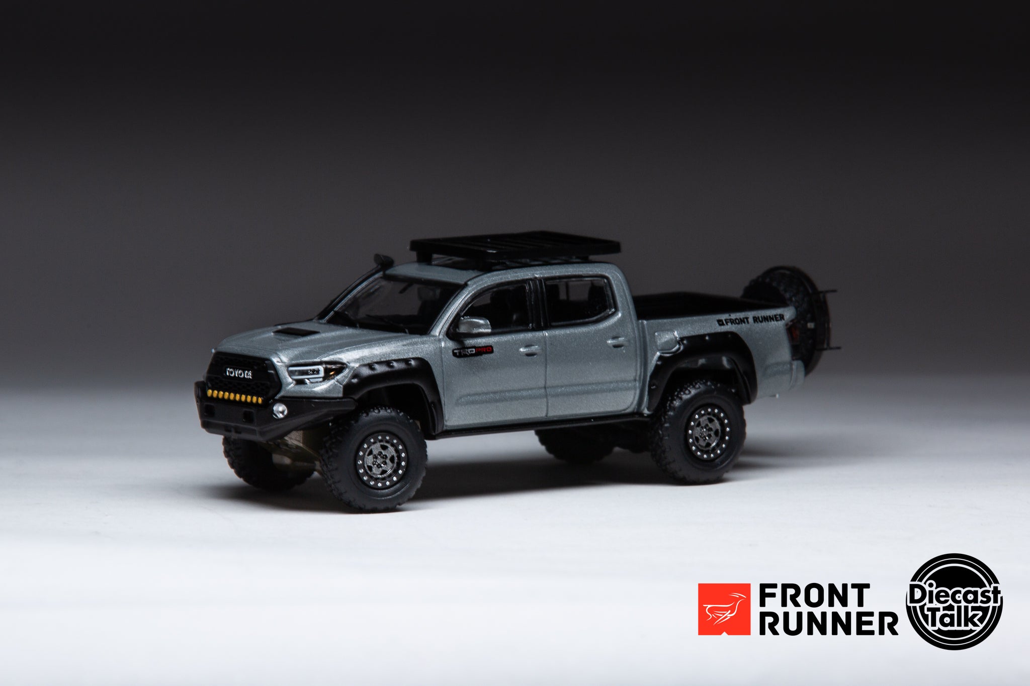 DiecastTalk x Front Runner 1/64 Toyota Tacoma TRD PRO Overland Cement