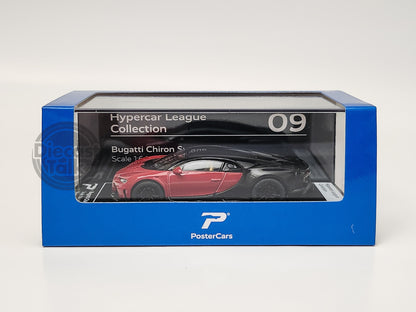 PosterCars 1/64 Bugatti Chiron Supersport Red/Nocturne Black